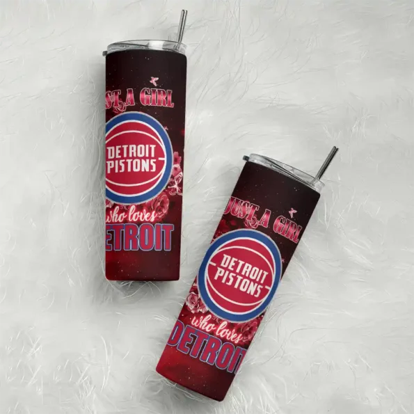 custom detroit pistons rose romance red black skinny tumbler top rated.webp