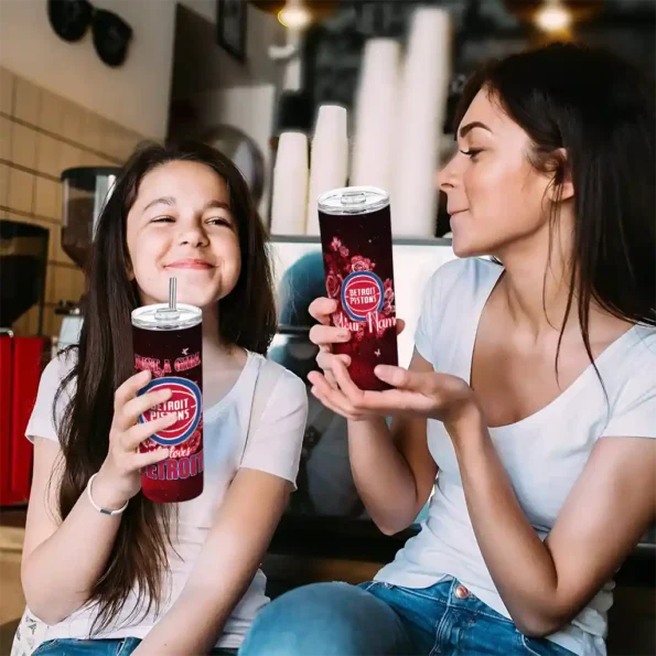 custom detroit pistons rose romance red black skinny tumbler trendy.webp