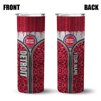 custom detroit pistons sparkle drip red skinny tumbler fashion forward.webp