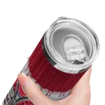 custom detroit pistons sparkle drip red skinny tumbler best selling 1.webp
