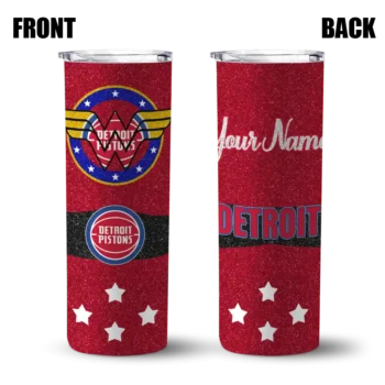 custom detroit pistons star cluster red skinny tumbler fashion forward.webp