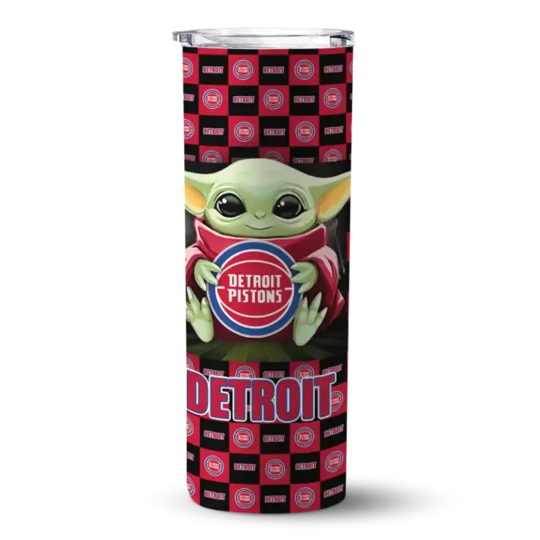 custom detroit pistons yoda cozy red black skinny tumbler best selling 1.webp