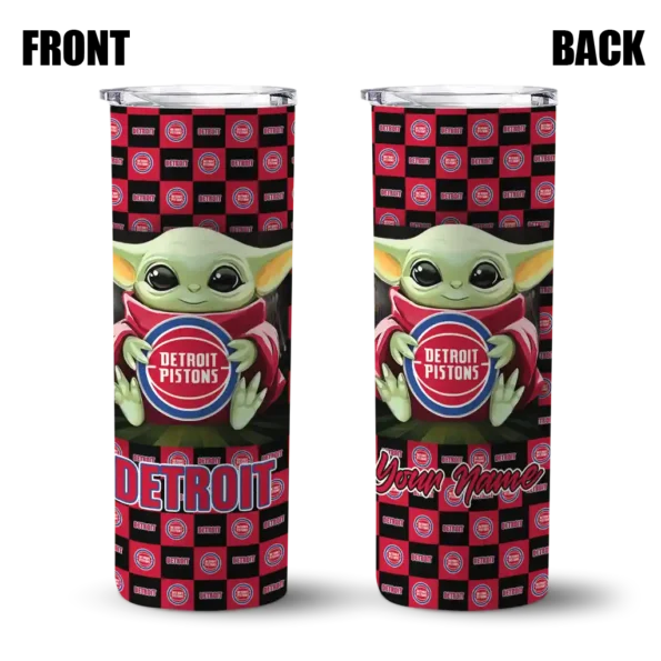 custom detroit pistons yoda cozy red black skinny tumbler fashion forward.webp