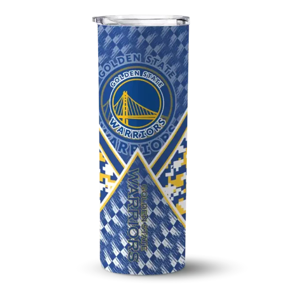custom golden state warriors monogram burst blue white skinny tumbler best selling 1.webp