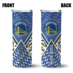 custom golden state warriors monogram burst blue white skinny tumbler best selling 1.webp