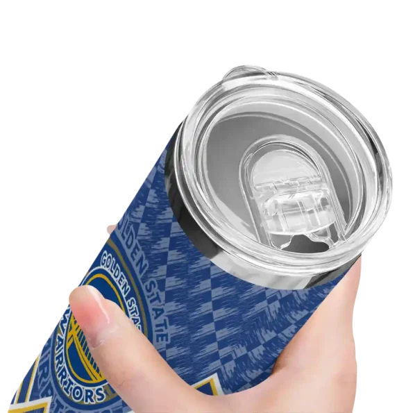 custom golden state warriors monogram burst blue white skinny tumbler high quality.webp