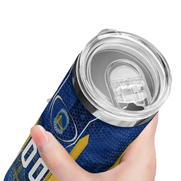 custom golden state warriors stacked diamond blue skinny tumbler high quality.webp