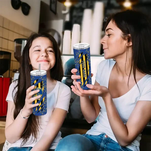 custom golden state warriors star pop blue black skinny tumbler trendy.webp
