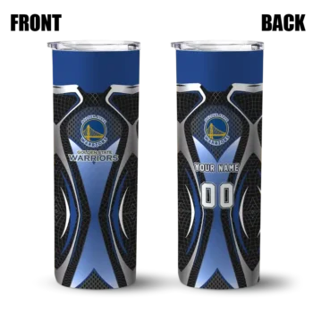 custom golden state warriors superman emblem blue black skinny tumbler fashion forward.webp