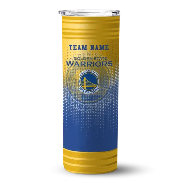 custom golden state warriors swirl texture blue skinny tumbler best selling 1.webp