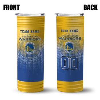 custom golden state warriors swirl texture blue skinny tumbler fashion forward.webp