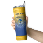 custom golden state warriors swirl texture blue skinny tumbler best selling 1.webp