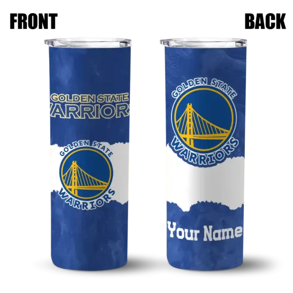 custom golden state warriors torn band blue white skinny tumbler fashion forward 1.webp