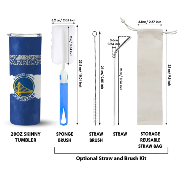 custom golden state warriors torn band blue white skinny tumbler new arrival.webp