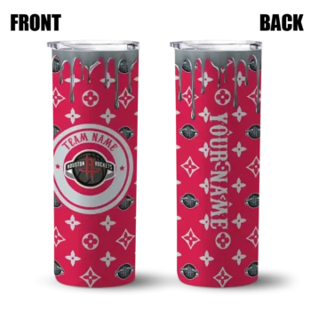 custom houston rockets camo streak red skinny tumbler fashion forward.webp
