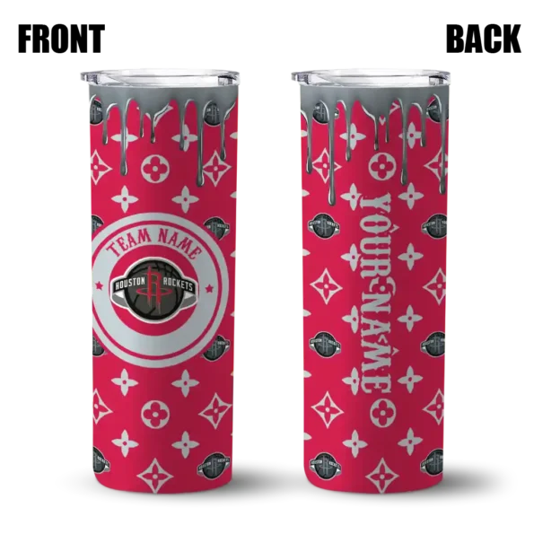 custom houston rockets camo streak red skinny tumbler fashion forward.webp