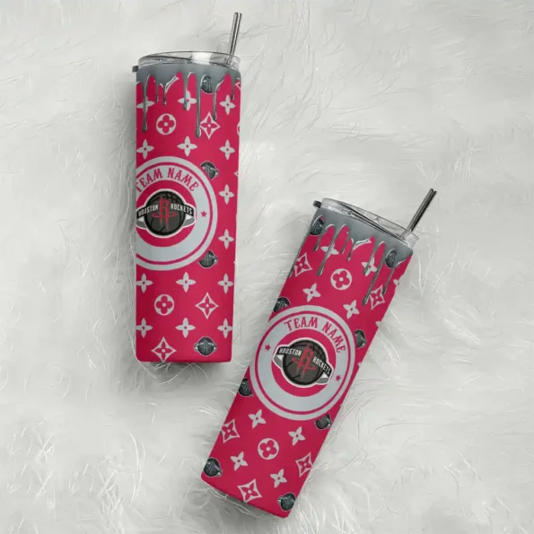 custom houston rockets camo streak red skinny tumbler top rated.webp