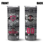 custom houston rockets chevron v red gray skinny tumbler best selling 1.webp
