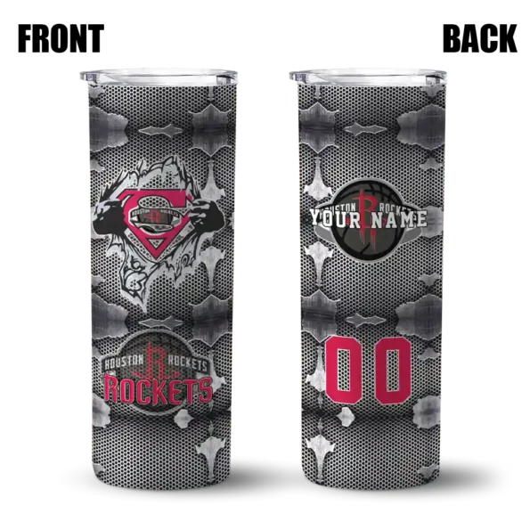 custom houston rockets chevron v red gray skinny tumbler fashion forward.webp