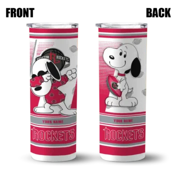 custom houston rockets snoopy dog red white skinny tumbler fashion forward.webp