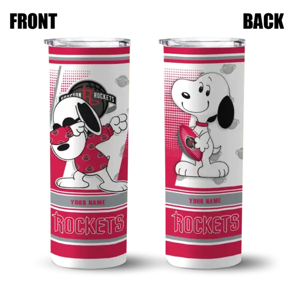 custom houston rockets snoopy dog red white skinny tumbler fashion forward.webp