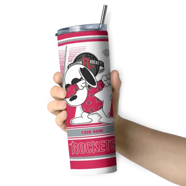 custom houston rockets snoopy dog red white skinny tumbler premium grade.webp