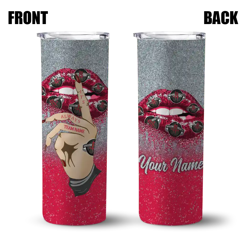 custom houston rockets sparkle lips red skinny tumbler fashion forward.webp custom houston rockets sparkle lips red skinny tumbler fashion forward.webp