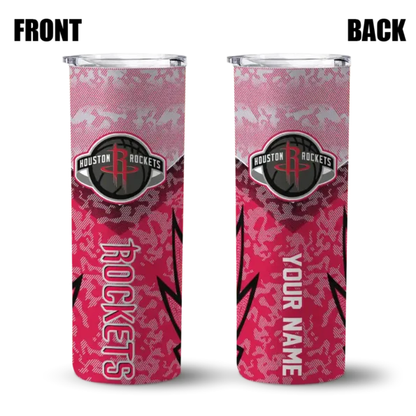 custom houston rockets spiral burst print red skinny tumbler fashion forward.webp