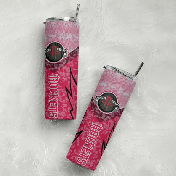 custom houston rockets spiral burst print red skinny tumbler top rated.webp