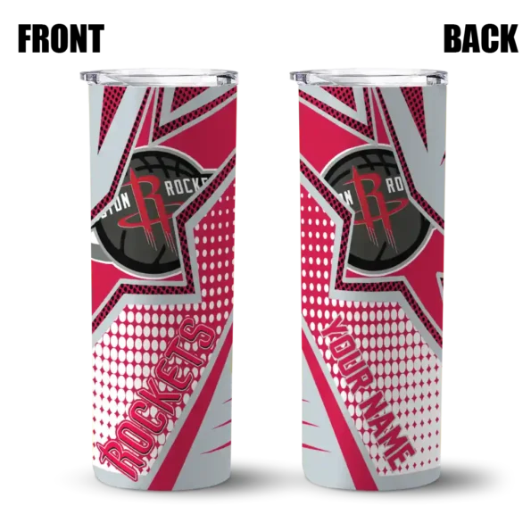custom houston rockets web stripes red white skinny tumbler fashion forward.webp