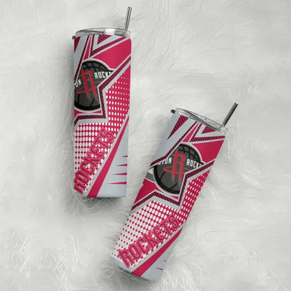 custom houston rockets web stripes red white skinny tumbler top rated.webp