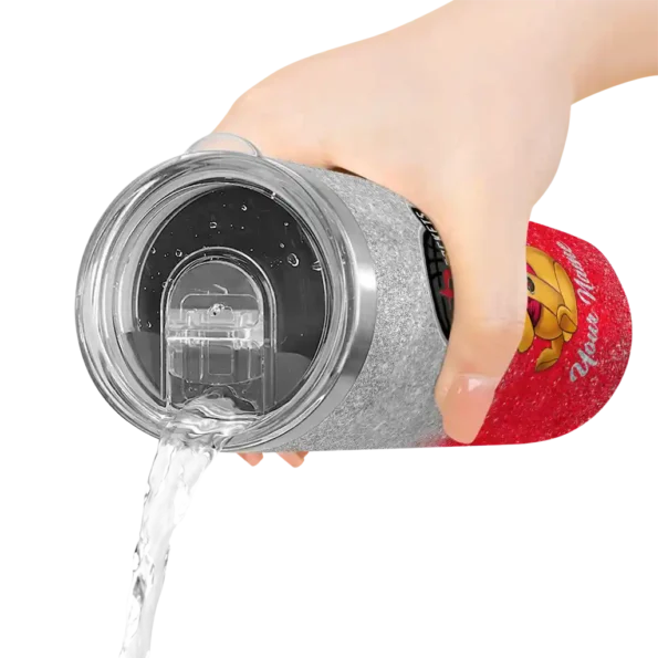 custom houston rockets winnie the pooh red gray skinny tumbler latest model.webp