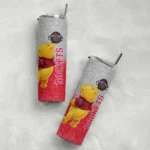 custom houston rockets winnie the pooh red gray skinny tumbler best selling 1.webp