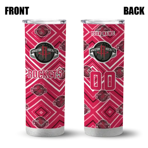 custom houston rockets zipper leopard red skinny tumbler fashion forward.webp