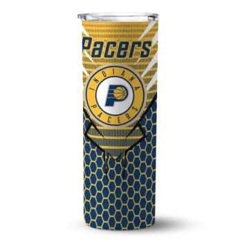 custom indiana pacers chevron stripes blue skinny tumbler best selling 1.webp