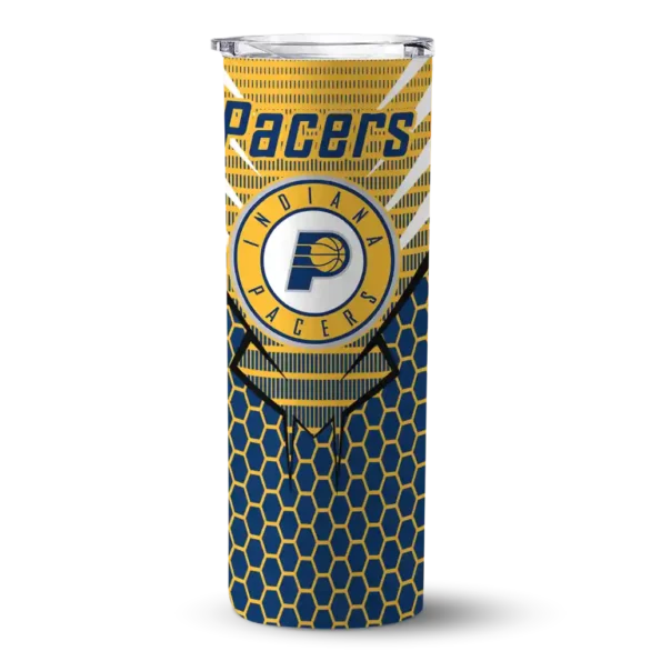 custom indiana pacers chevron stripes blue skinny tumbler best selling 1.webp
