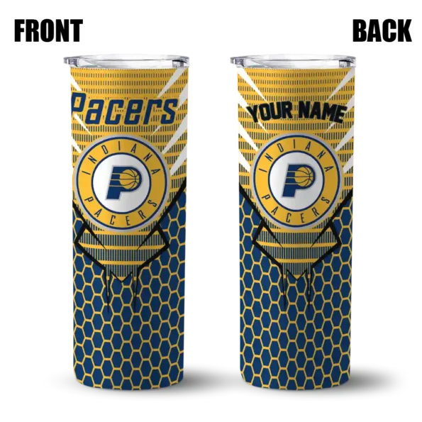 custom indiana pacers chevron stripes blue skinny tumbler fashion forward.webp