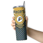 custom indiana pacers chevron stripes blue skinny tumbler best selling 1.webp