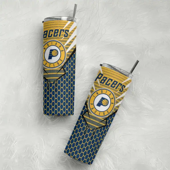 custom indiana pacers chevron stripes blue skinny tumbler top rated.webp