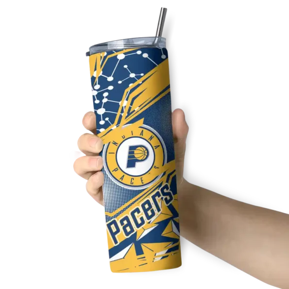 custom indiana pacers helmet clash blue skinny tumbler premium grade.webp