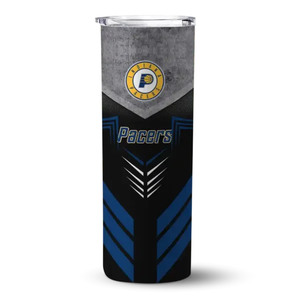 custom indiana pacers hexagon honeycomb blue black skinny tumbler best selling 1.webp