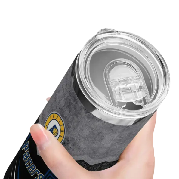 custom indiana pacers hexagon honeycomb blue black skinny tumbler high quality.webp