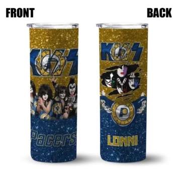 custom indiana pacers kiss band yellow skinny tumbler fashion forward.webp