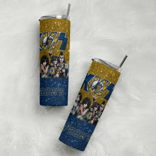 custom indiana pacers kiss band yellow skinny tumbler top rated.webp