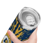 custom indiana pacers metallic grid blue skinny tumbler best selling 1.webp