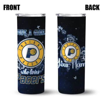 custom indiana pacers rose romance blue black skinny tumbler fashion forward.webp