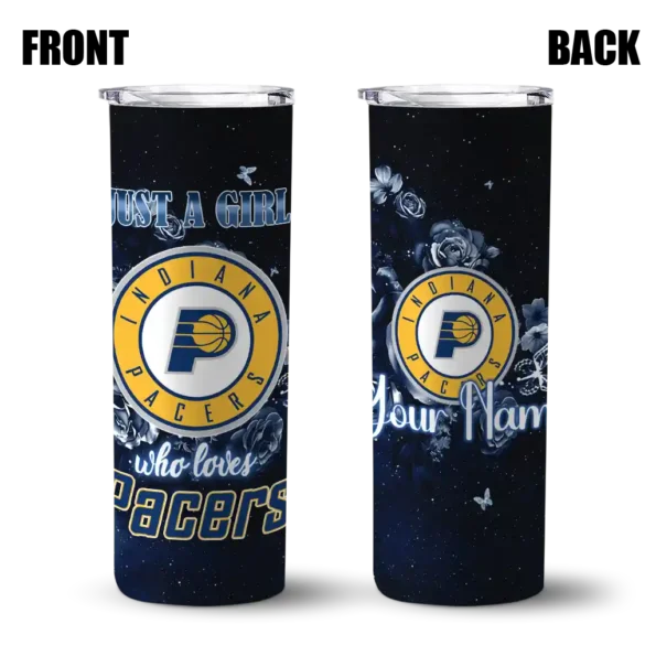 custom indiana pacers rose romance blue black skinny tumbler fashion forward.webp