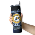 custom indiana pacers rose romance blue black skinny tumbler best selling 1.webp
