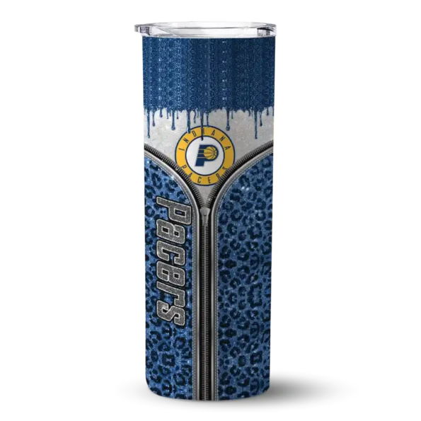 custom indiana pacers sparkle drip blue skinny tumbler best selling 1.webp