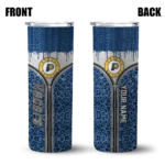 custom indiana pacers sparkle drip blue skinny tumbler best selling 1.webp